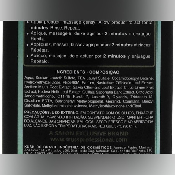 TRUSS Professional Equilibrium Shampoo Oily Hair 10.14oz Treatment Haircare - Picture 8 of 15